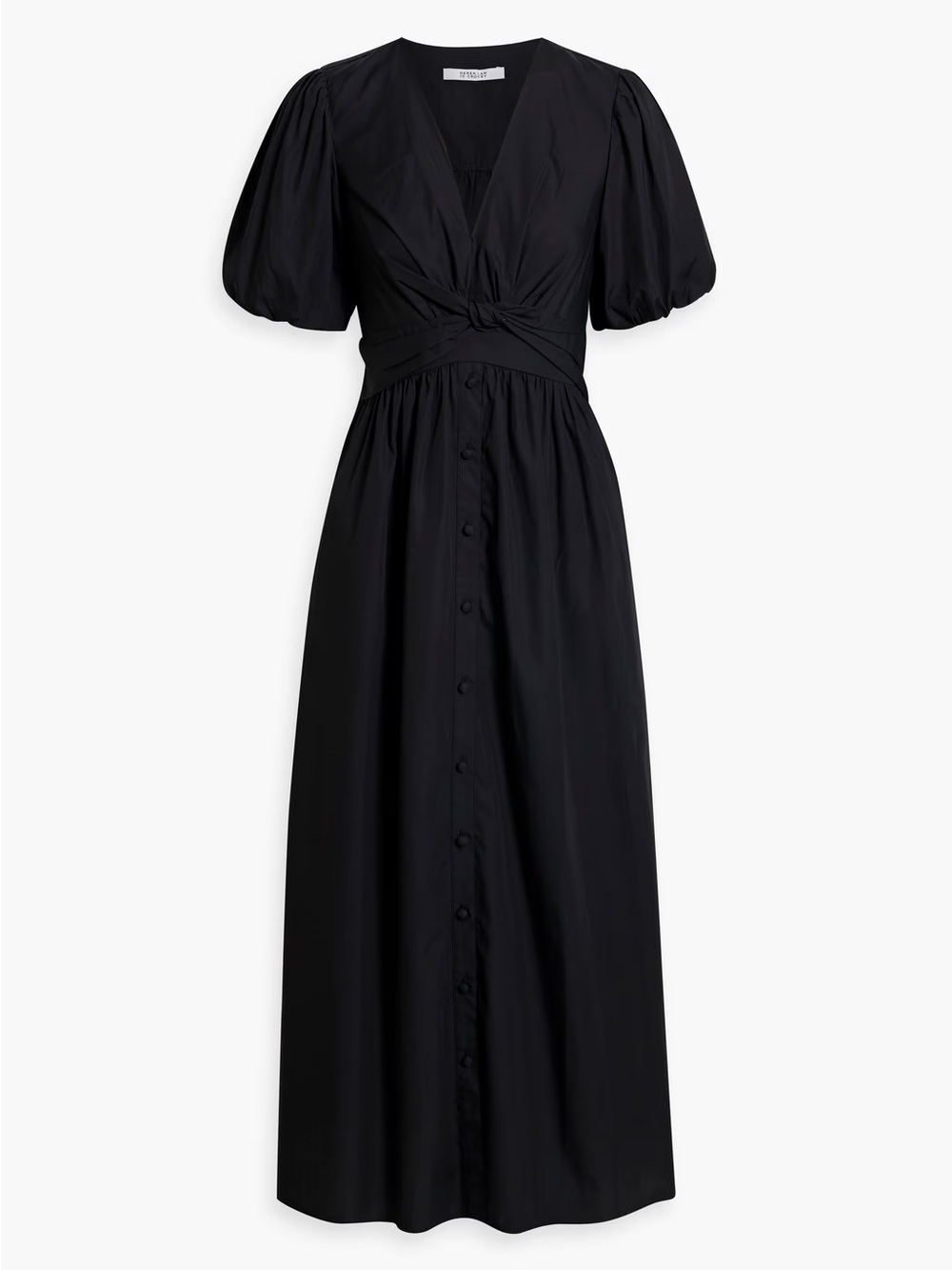 🆕 DEREK LAM 10 CROSBY Maya Twist-Front Cotton Poplin Midi Dress NWT